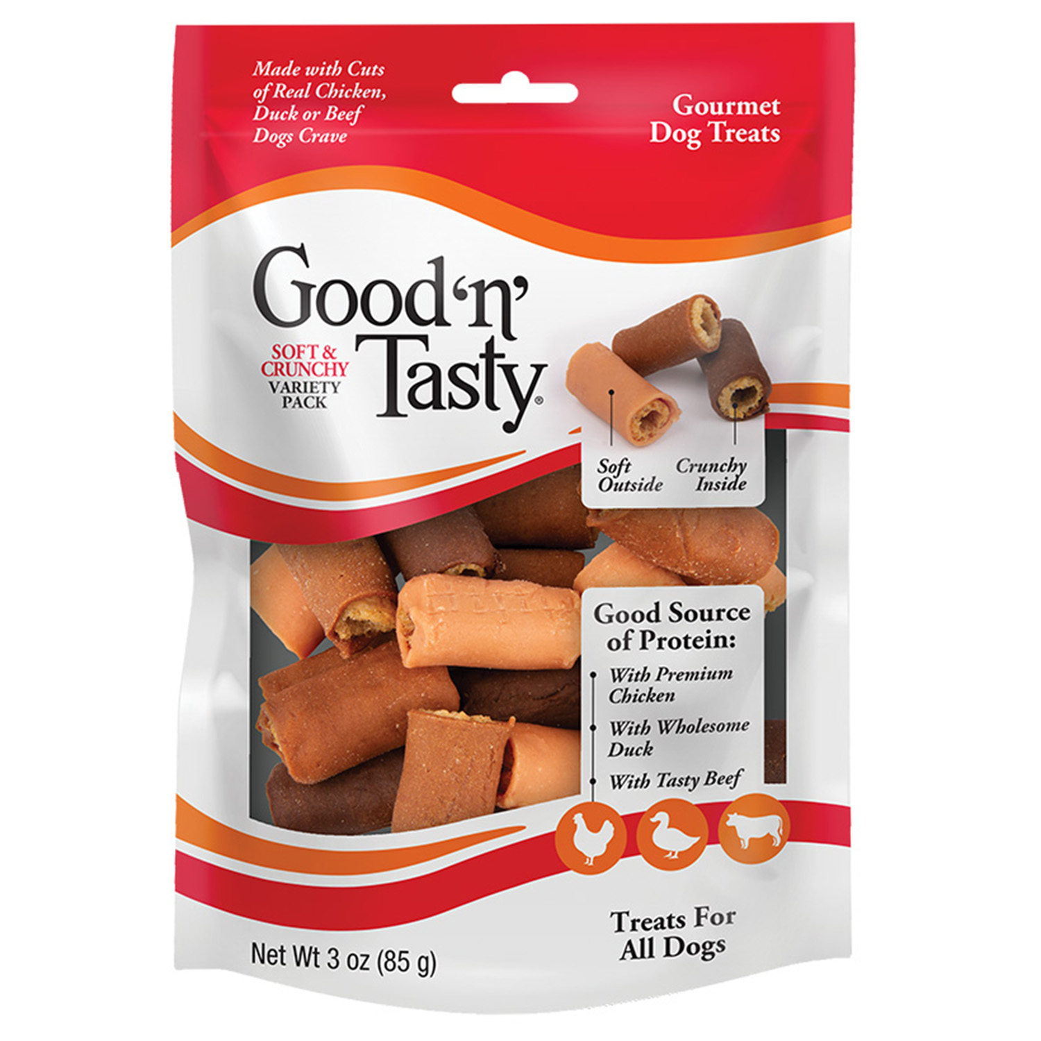 Soft n Crunchy Triple Flavor Treat Variety Pack front of packaging