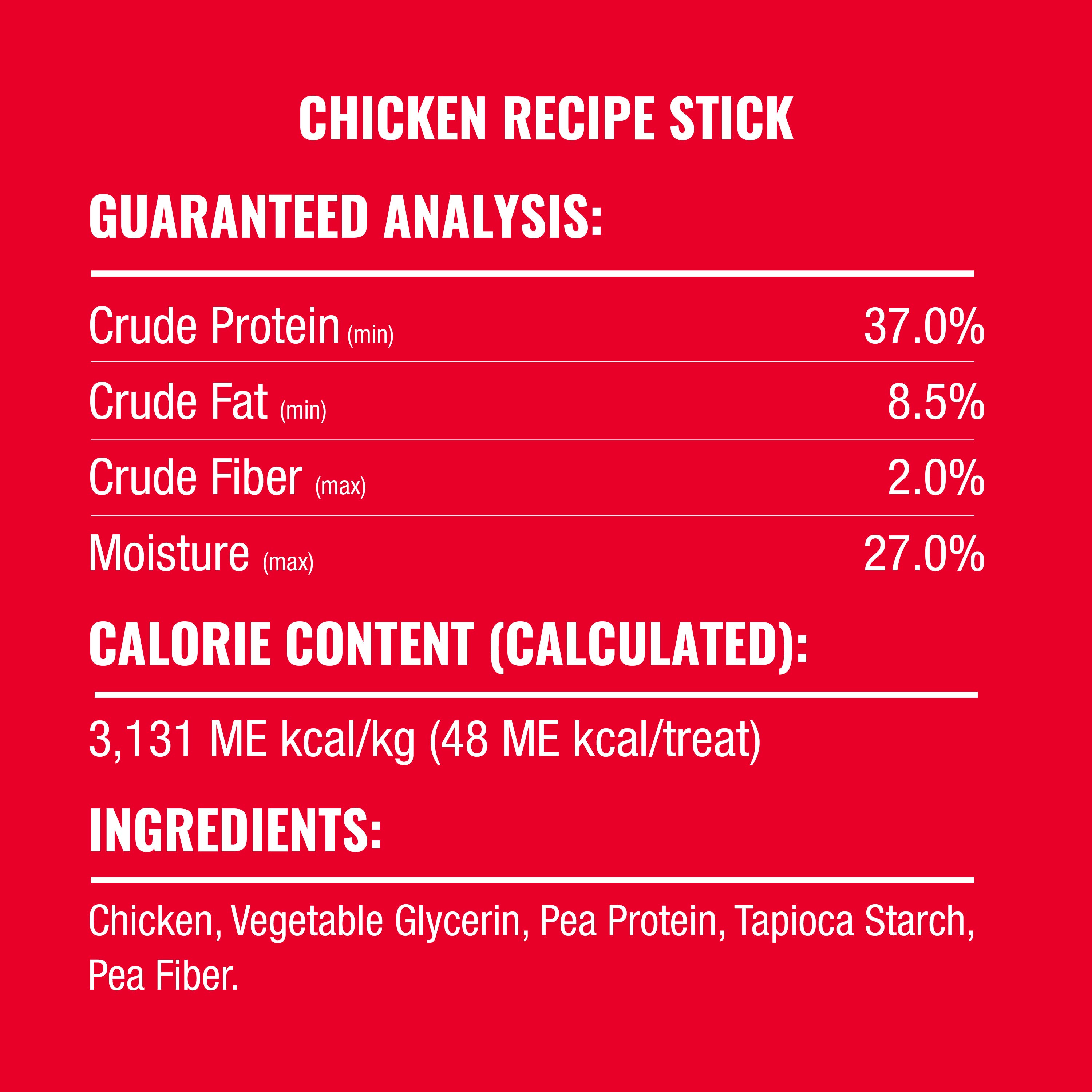 Chicken guaranteed analysis, calorie count and Ingredients